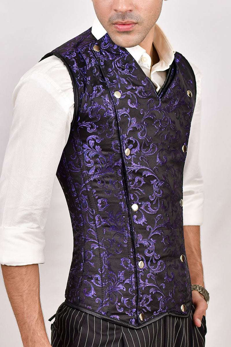 Brocade Men corset vest