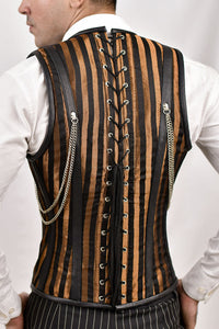 Golden Line Brocade Corset Vest