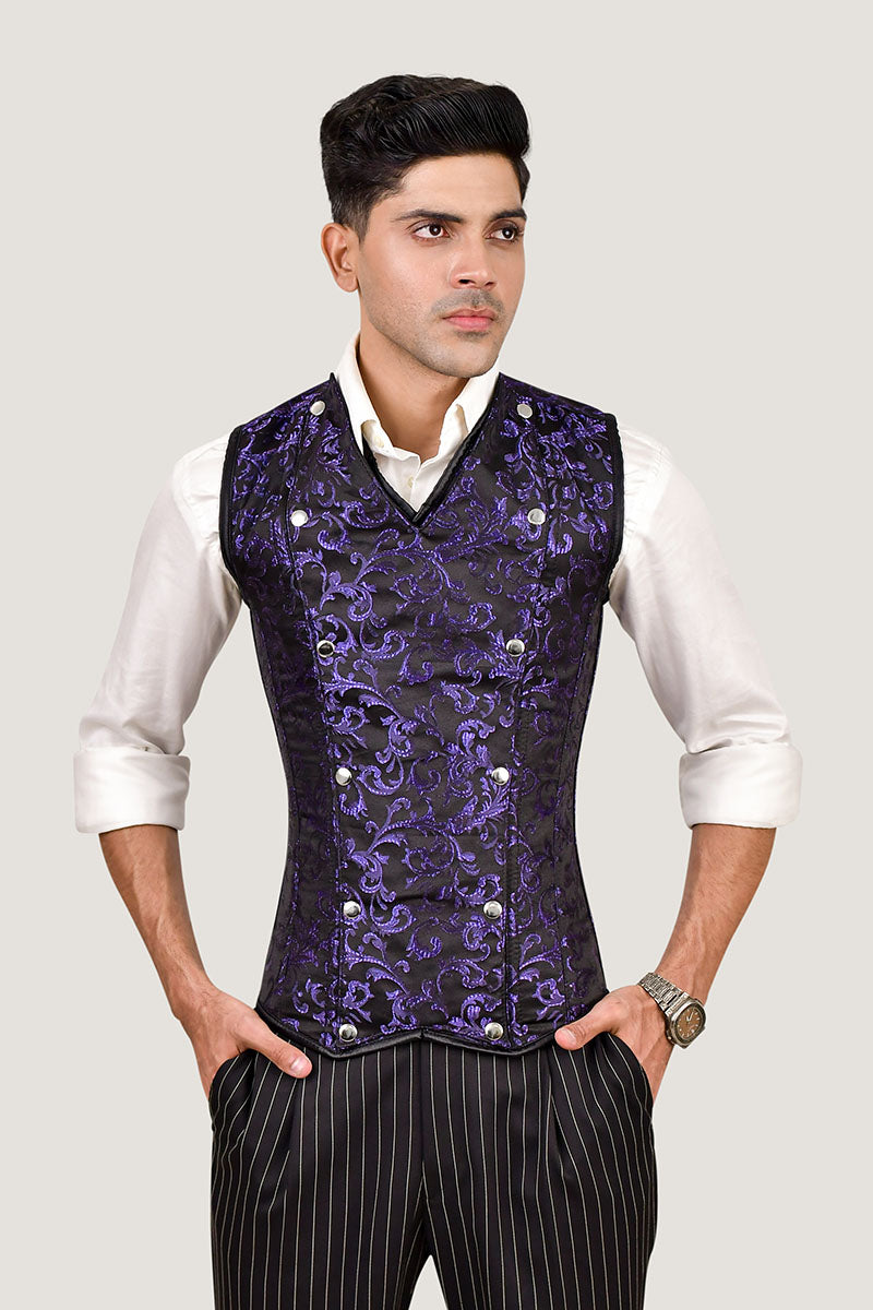 Brocade Men corset vest Waist Training Corset