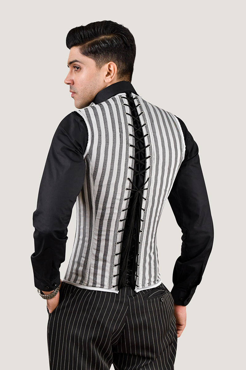 Brocade Men corset vest