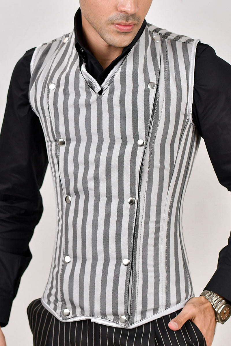 Brocade Men corset vest