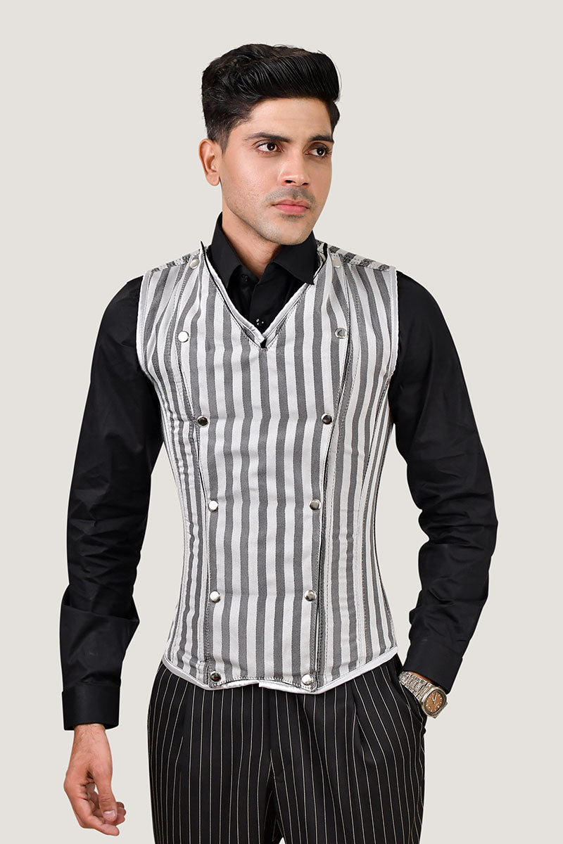 Brocade Men corset vest