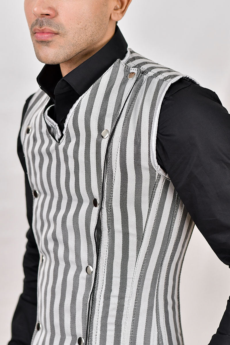 Brocade Men corset vest