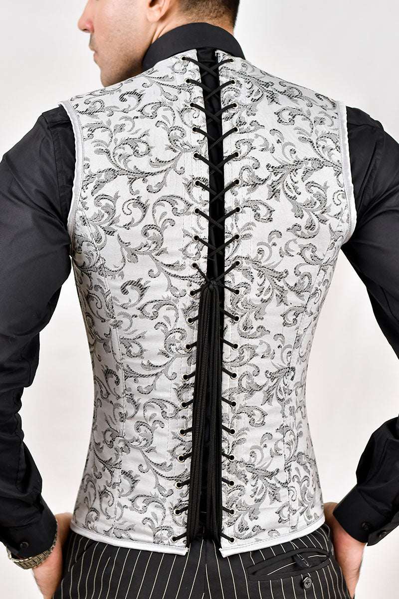 Brocade Men corset vest
