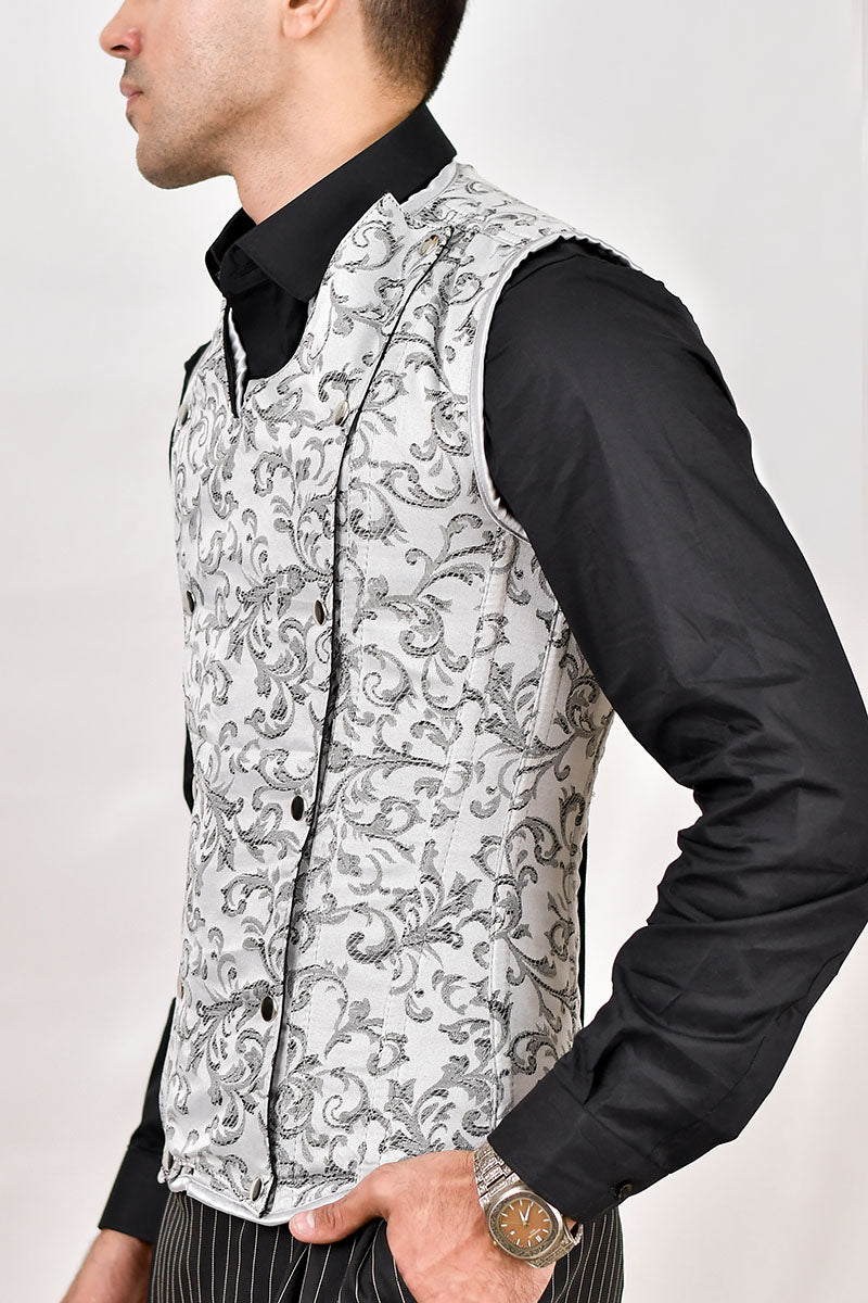 Brocade Men corset vest