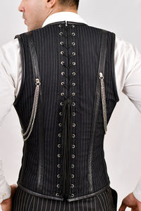 Golden Line Brocade Corset Vest