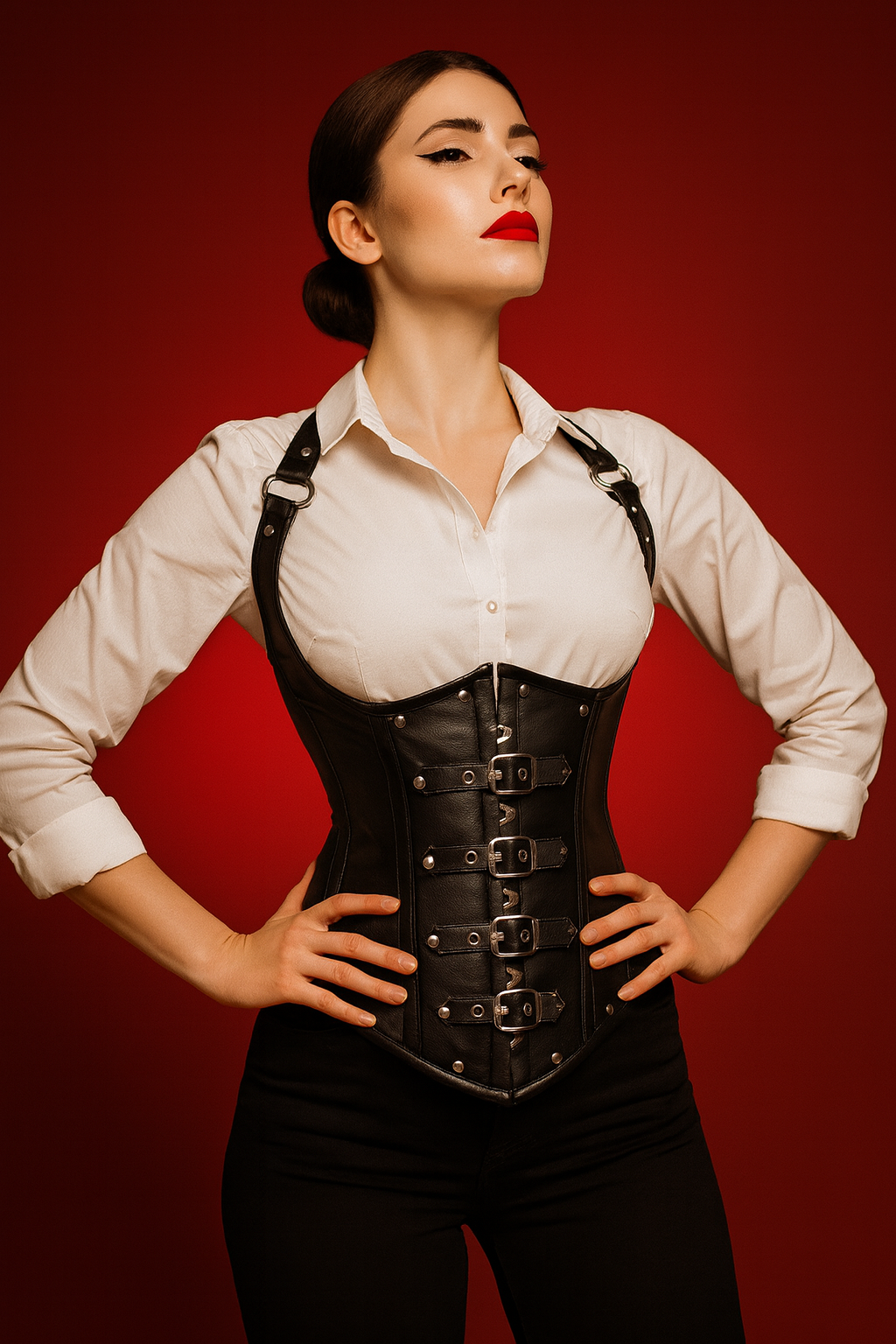 Underbust corset with shoulder straps - Lacemade Corset