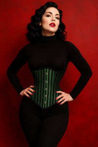 Green Lacemade corset - Mid bust