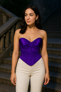 Purple Satin corset top - Overbust Corset
