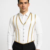 White Latex waist cincher Vest - Mens Corset Vest