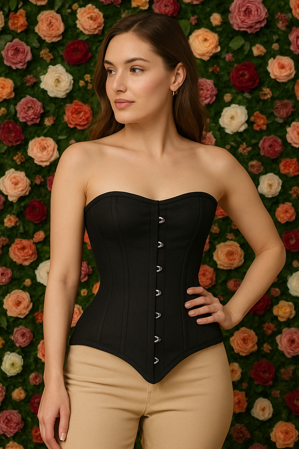 Black Authentic Cotton  Over bust Training Corset