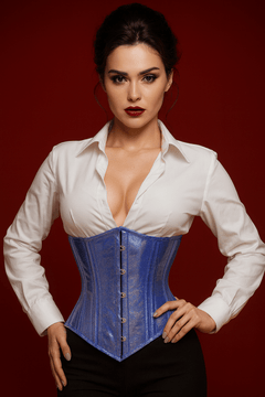Light Blue Shiny corset - Lacemade Corset