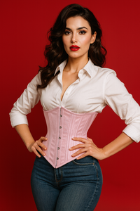 Pink PVC corset top - Under Bust Corset