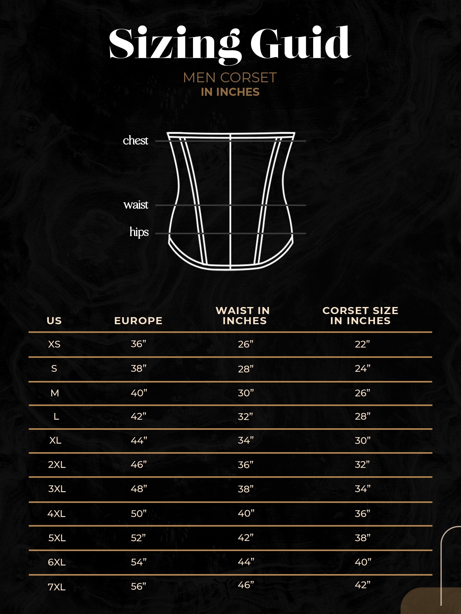 Men Underbust Corset With  Shoulder Harness