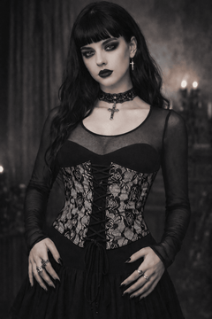 Printed Mesh Corset Belt - Waist Cincher