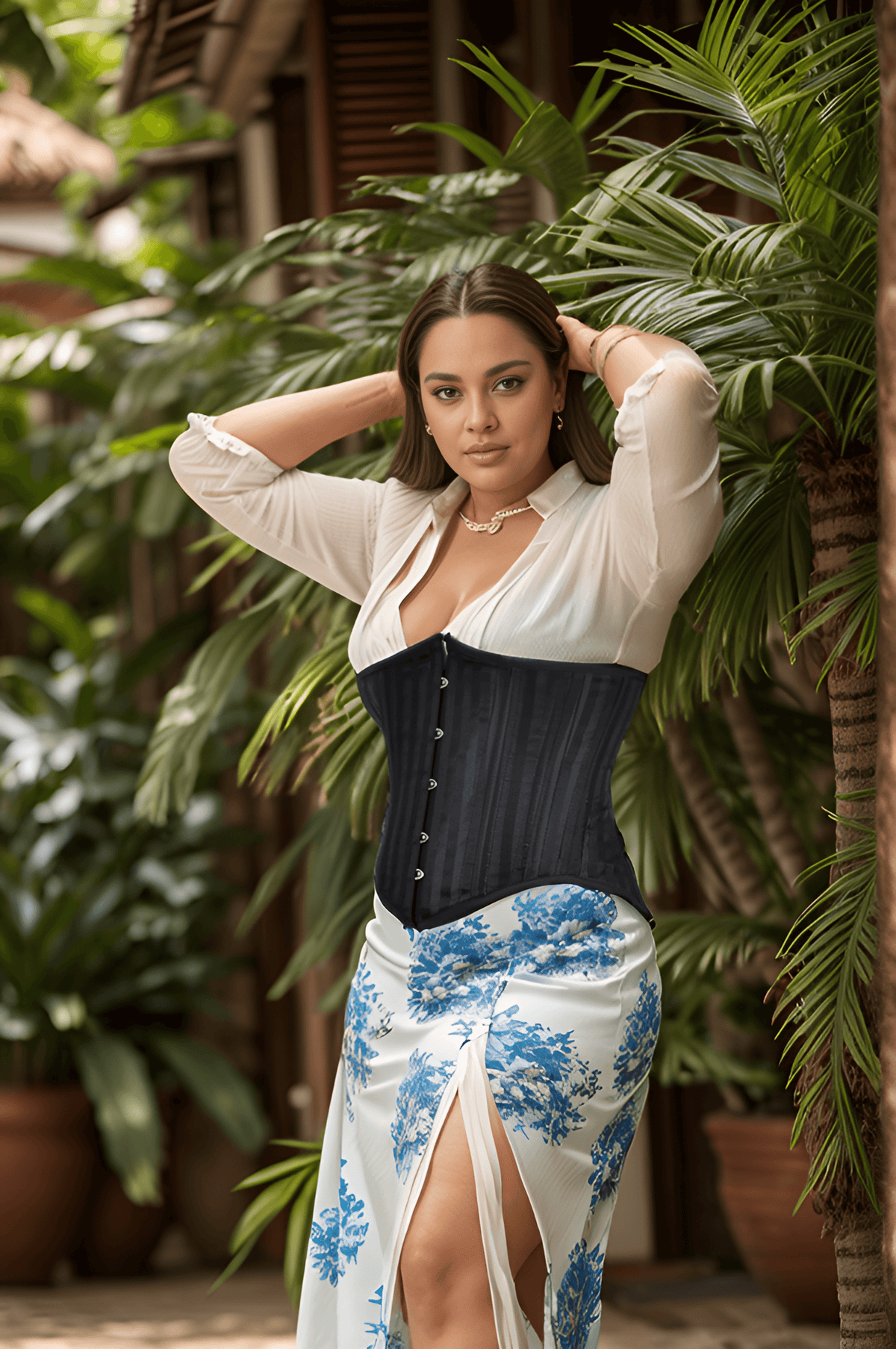 Black Under bust Lacemade corset