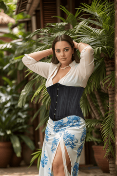 Black Under bust Lacemade corset