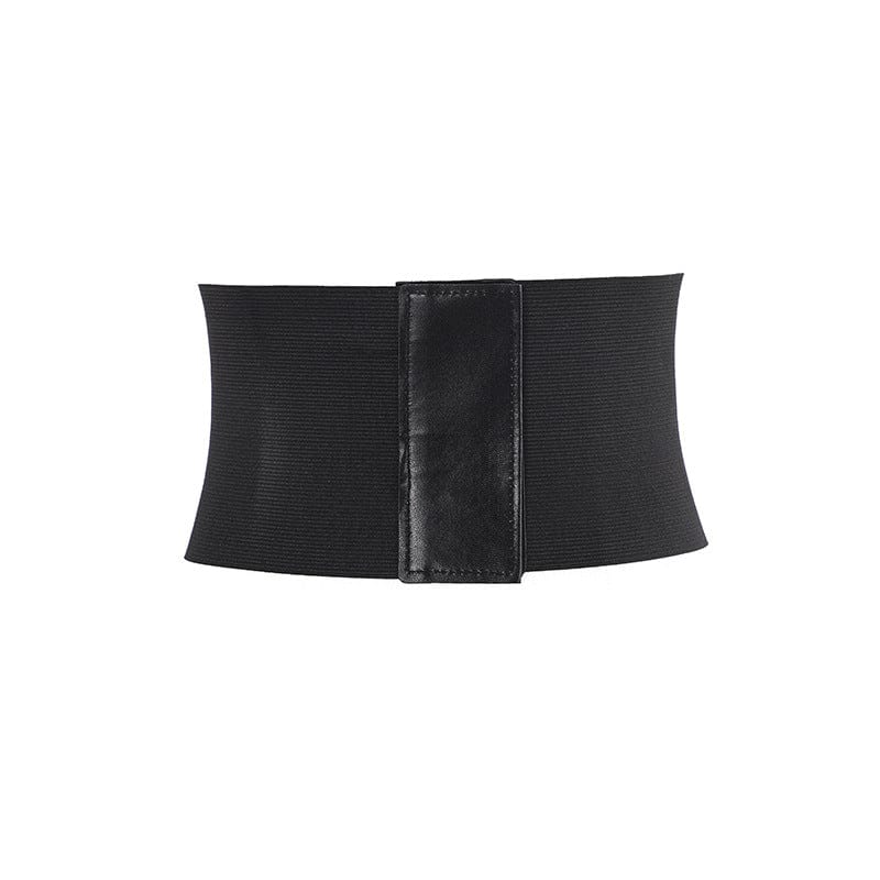 Plus Size Black Leather Lace-up Corset Belt