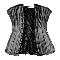 Black Under Bust Leather Corset for Men