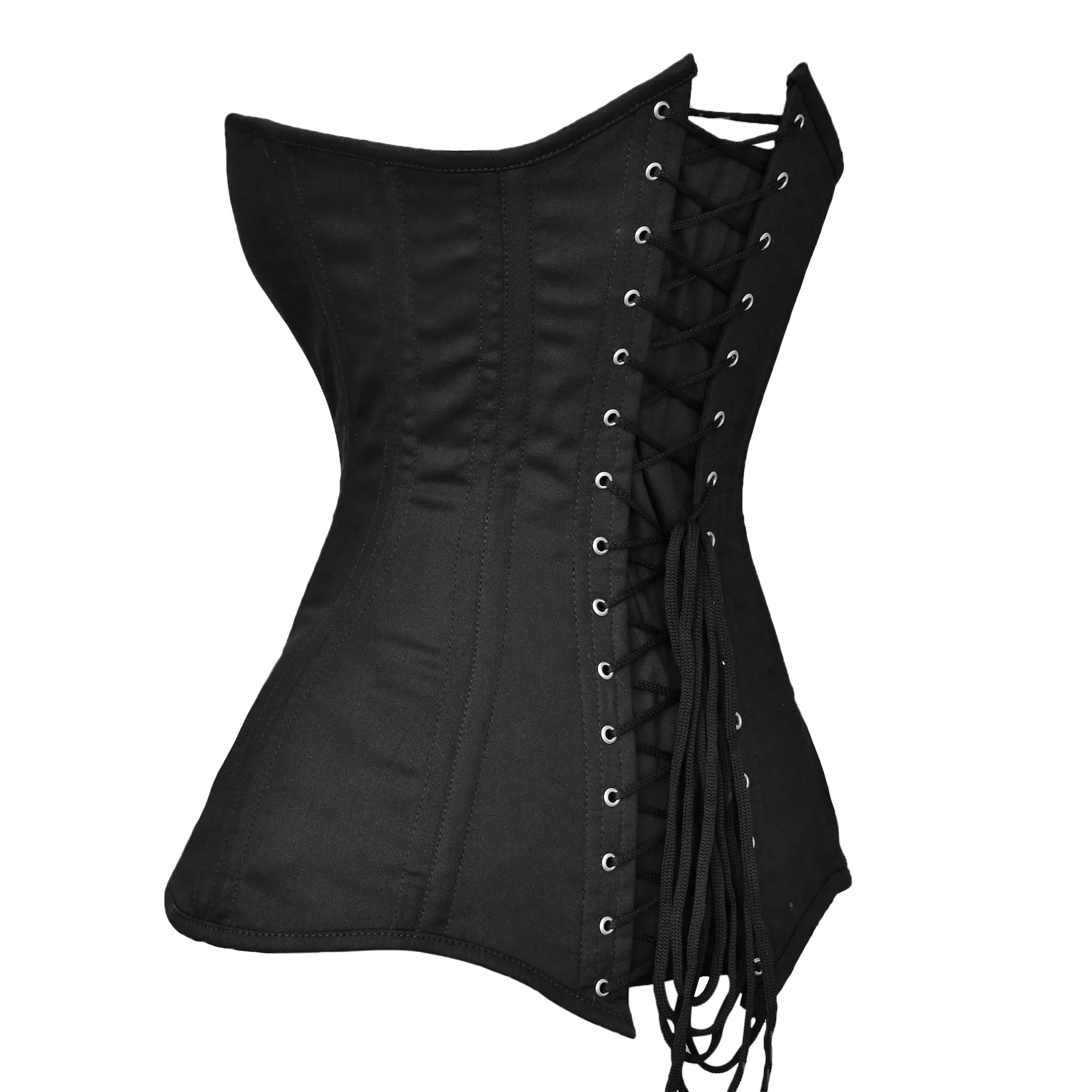 Black Authentic Cotton  Over bust Training Corset