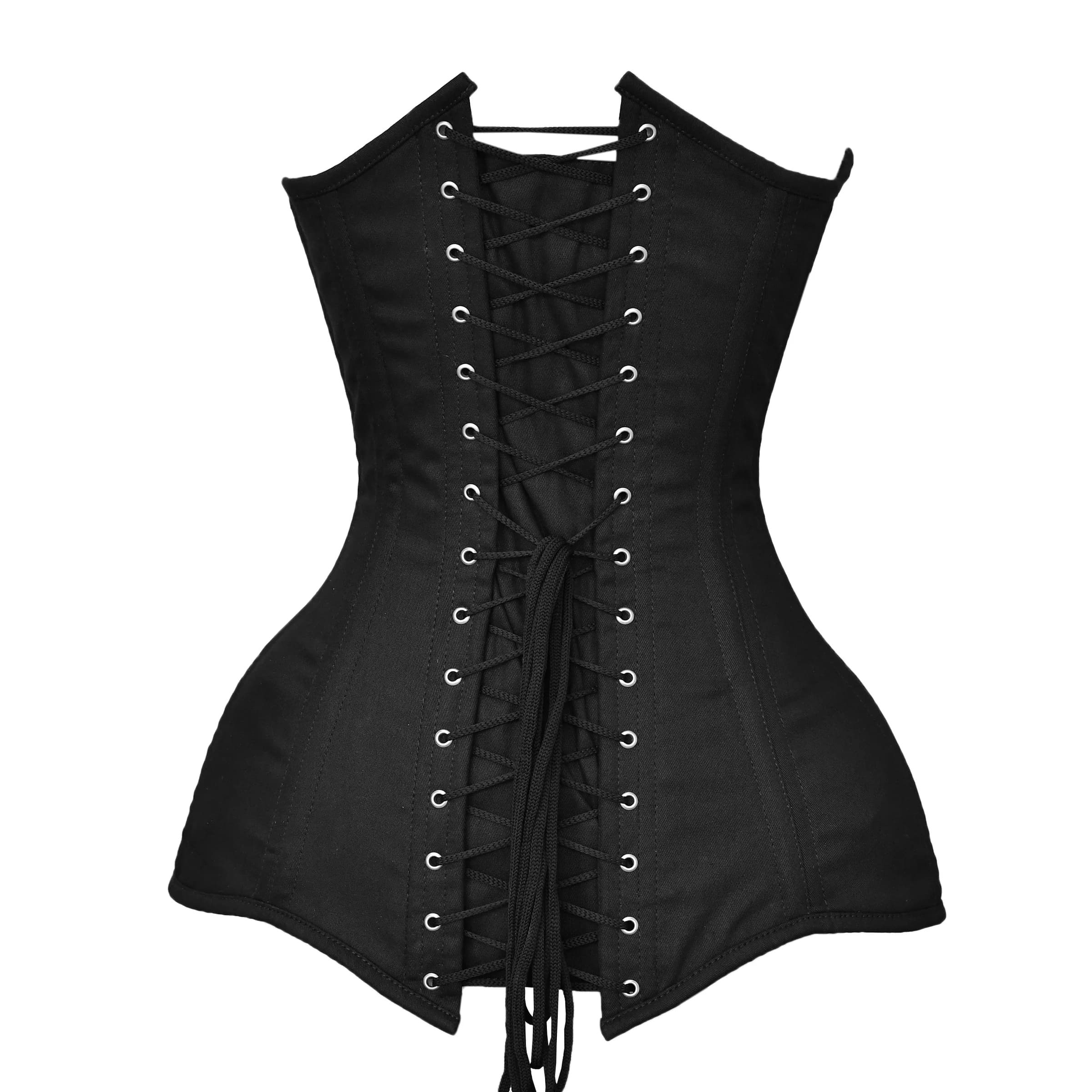 Black Authentic Cotton  Over bust Training Corset