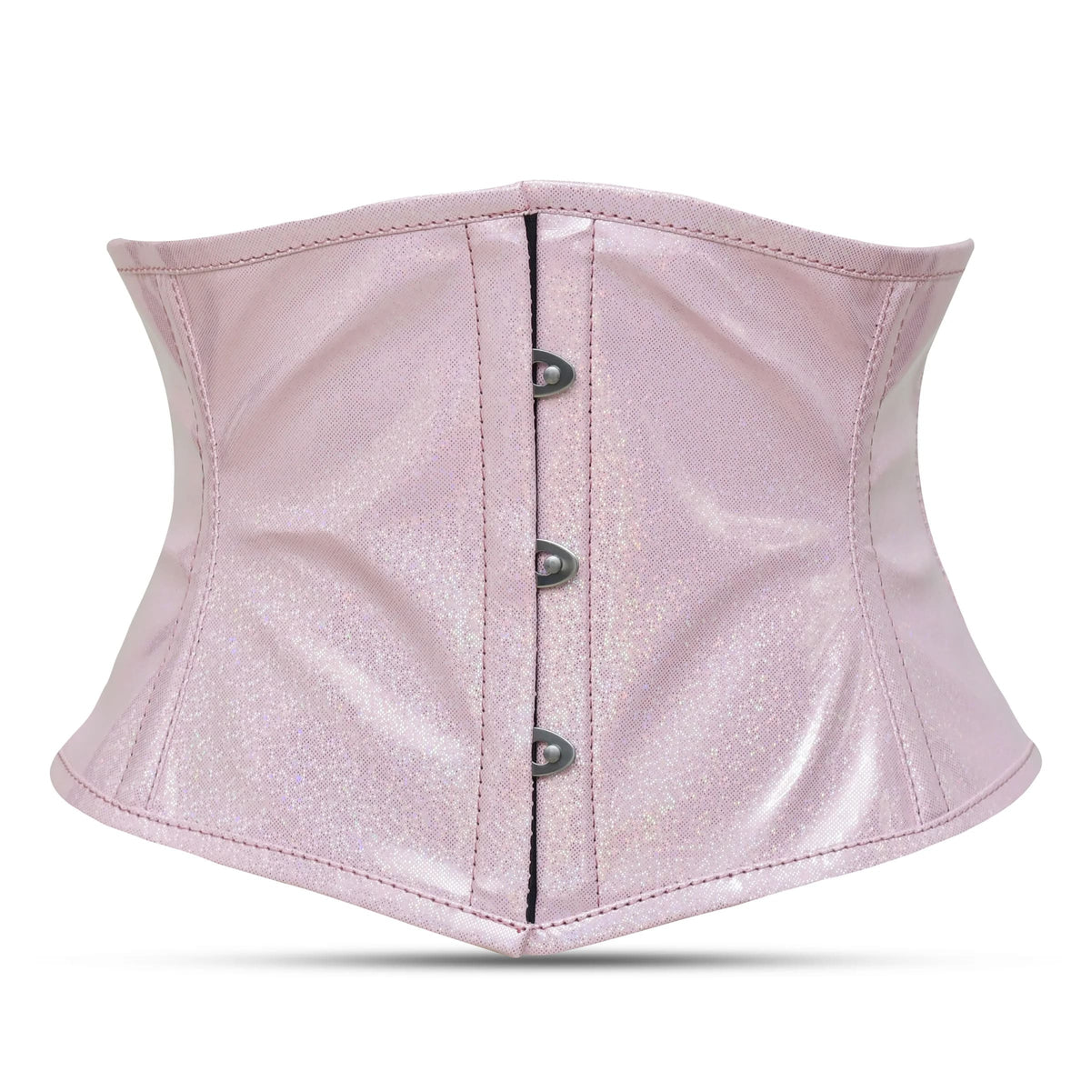 Pink waist trainer with buttons on a white background