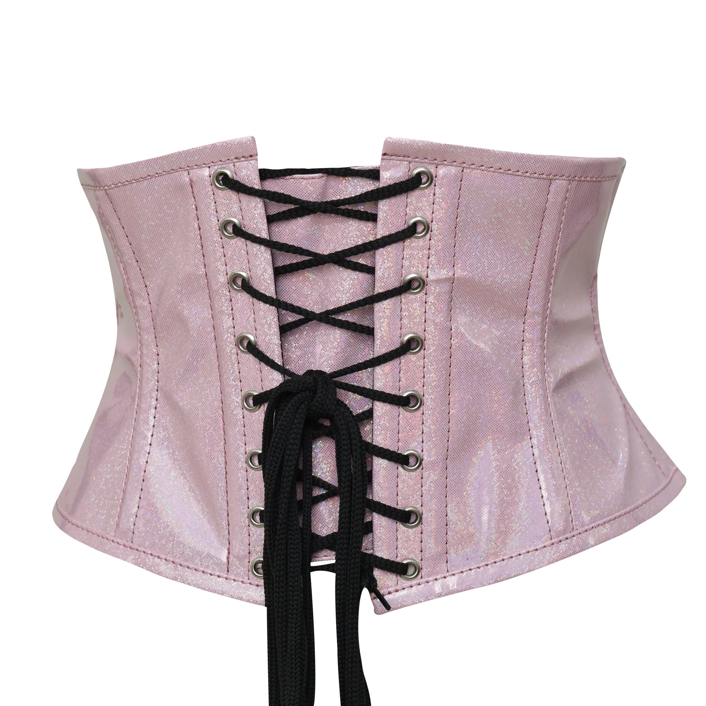 Pink PVC corset top - Waist cincher