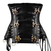 Black Under Bust Leather Corset for Men