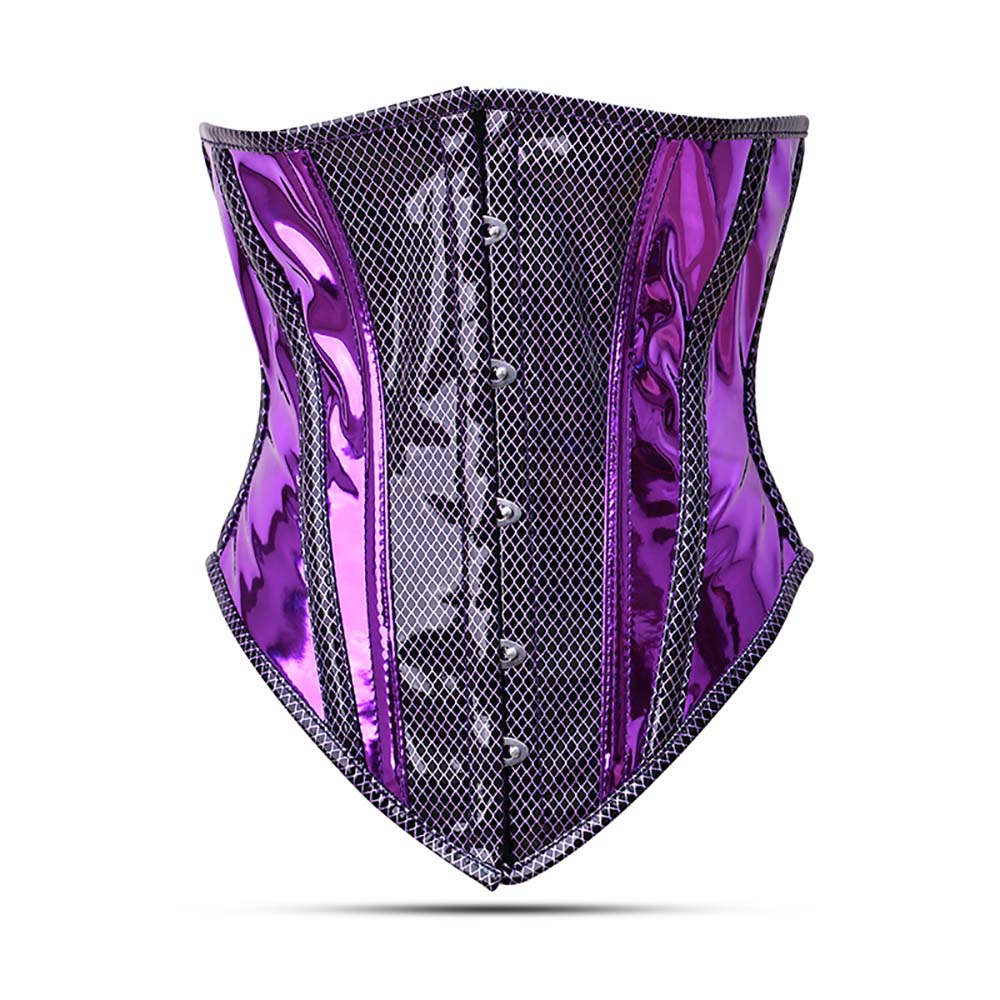 Purple PVC corset top - Under Bust Corset – Miss Leather Online