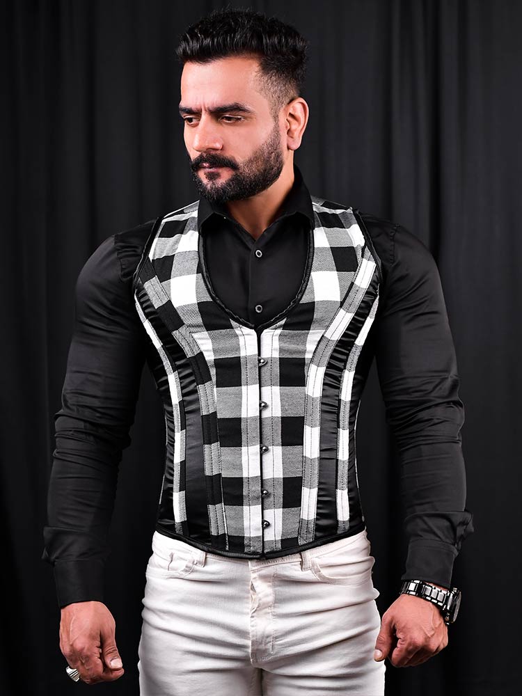 men's corset dress McQueen Men's Laced Corset Dress Shirt