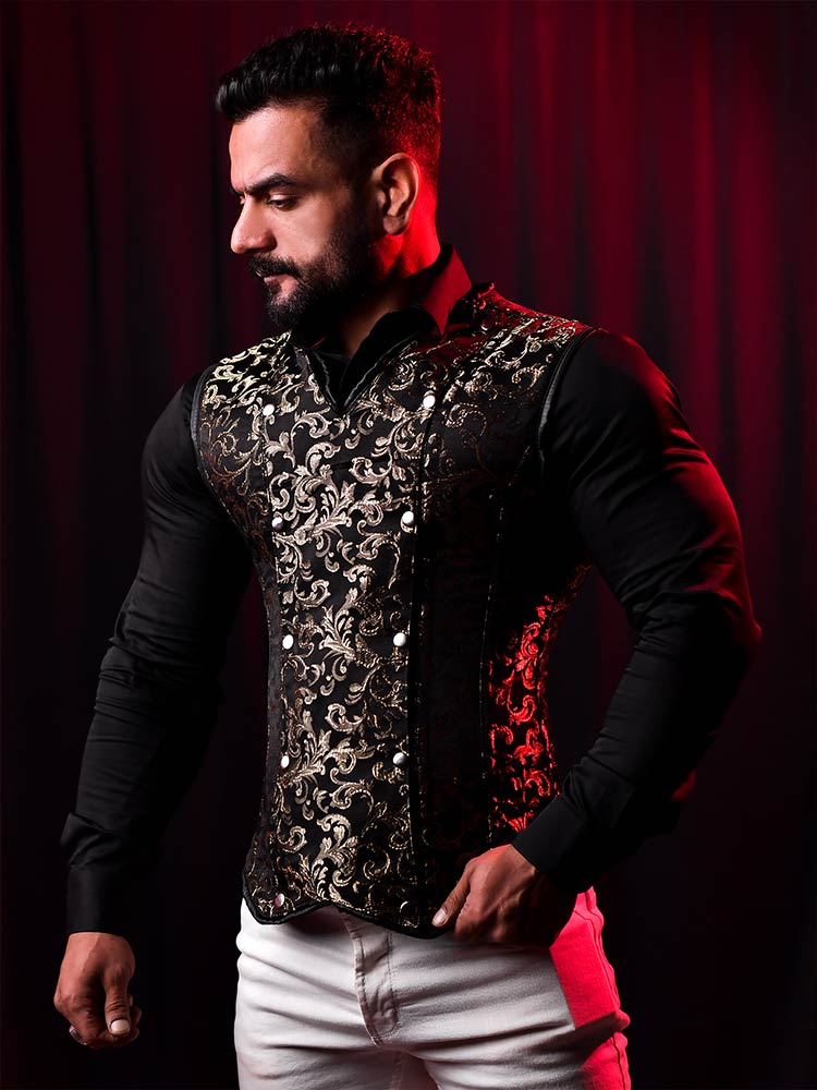 Male corset vests