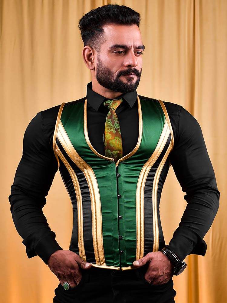 Male corset vest - Satin Men’s Corset – Miss Leather Online