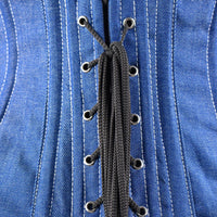 Denim lace up corset - Over the Bust Waist Trainer with Front Zipper