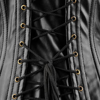 Black Under Bust Leather Corset for Men