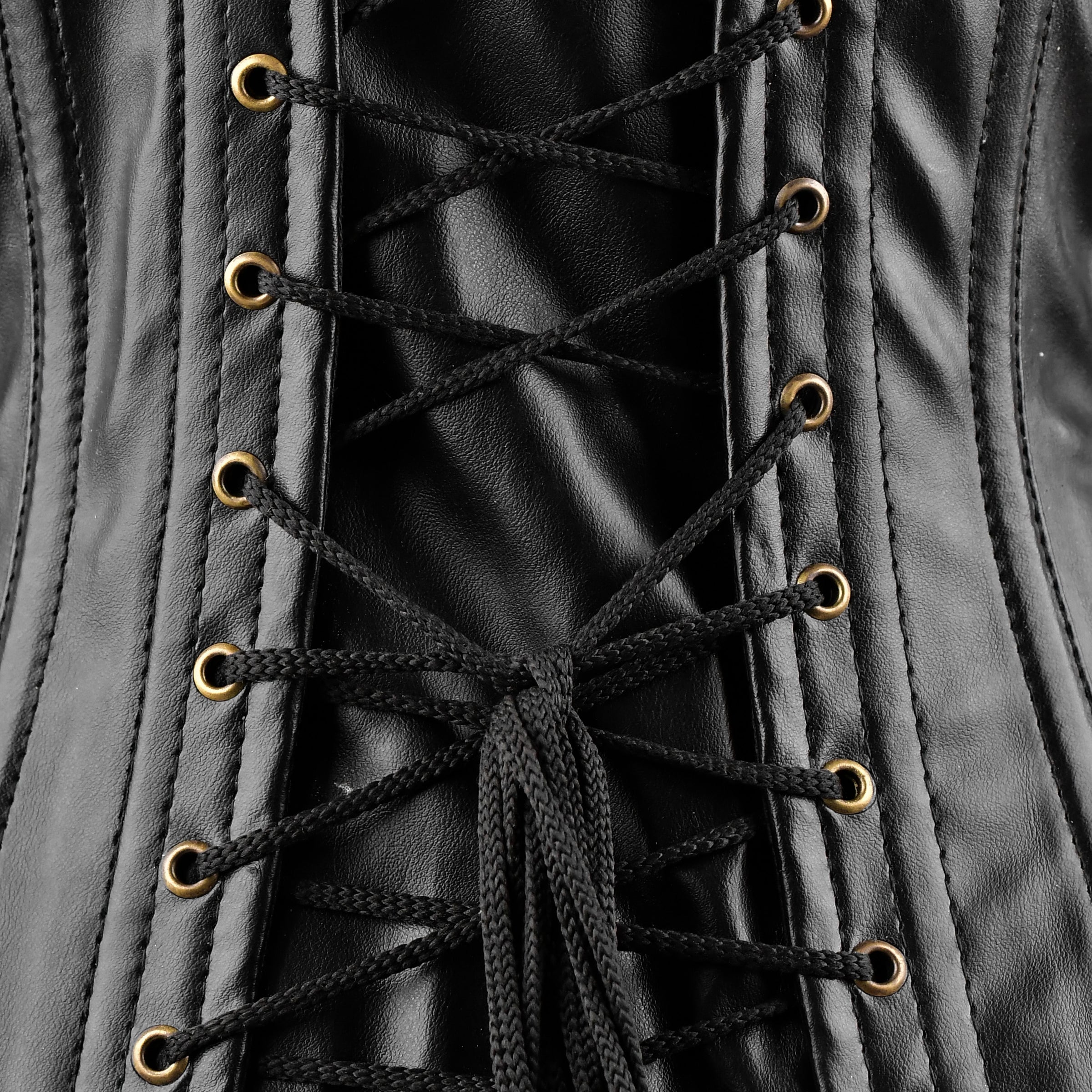 Black Under Bust Leather Corset for Men