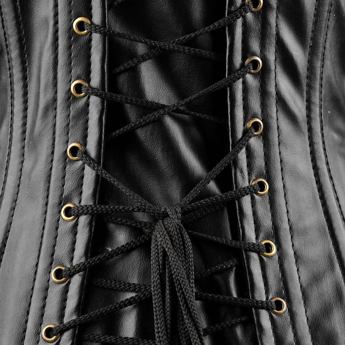 Black Under Bust Leather Corset For Men