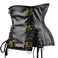 Black Under Bust Leather Corset for Men