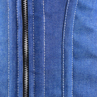 Denim lace up corset - Over the Bust Waist Trainer with Front Zipper