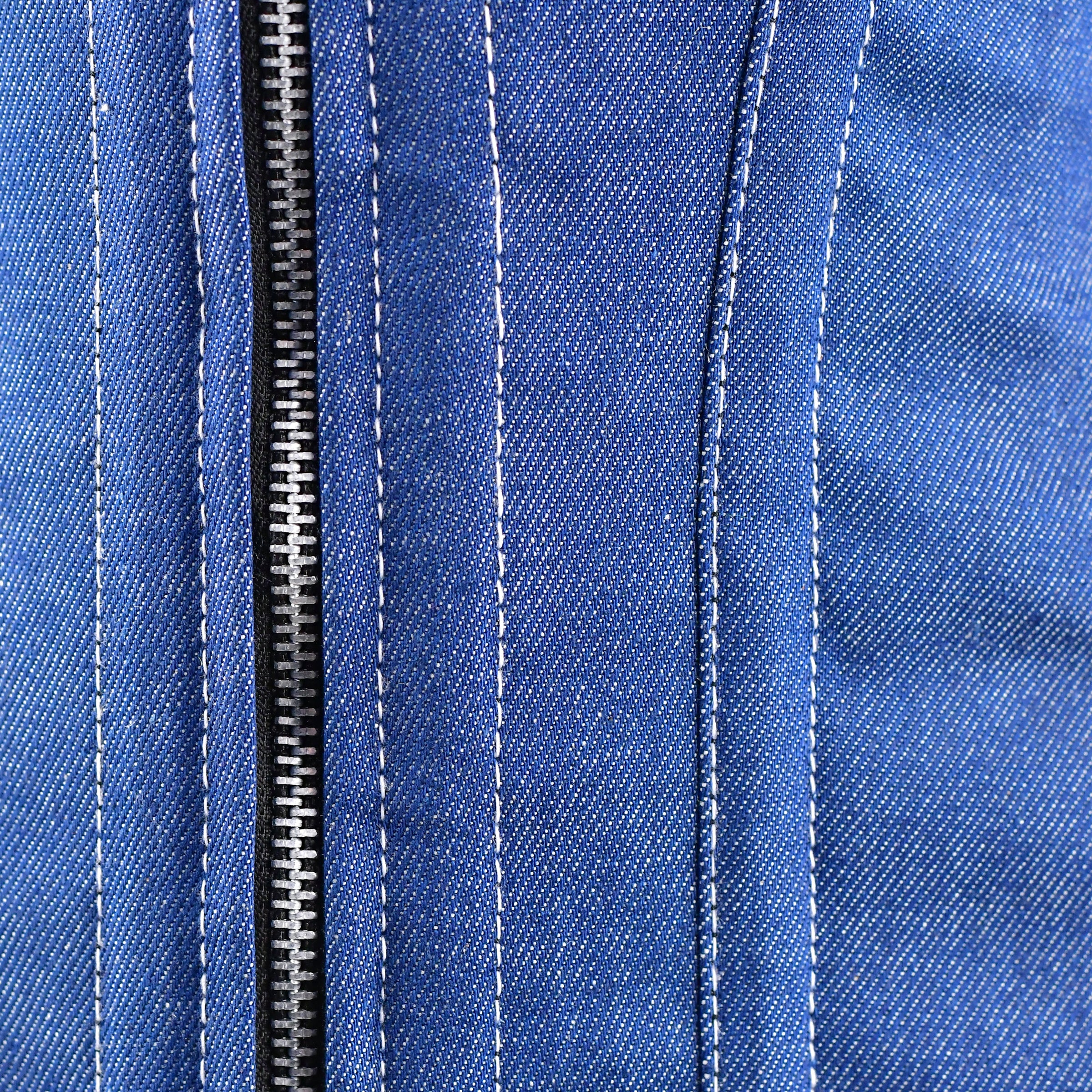 Denim lace up corset - Over the Bust Waist Trainer with Front Zipper