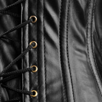 Black Under Bust Leather Corset for Men