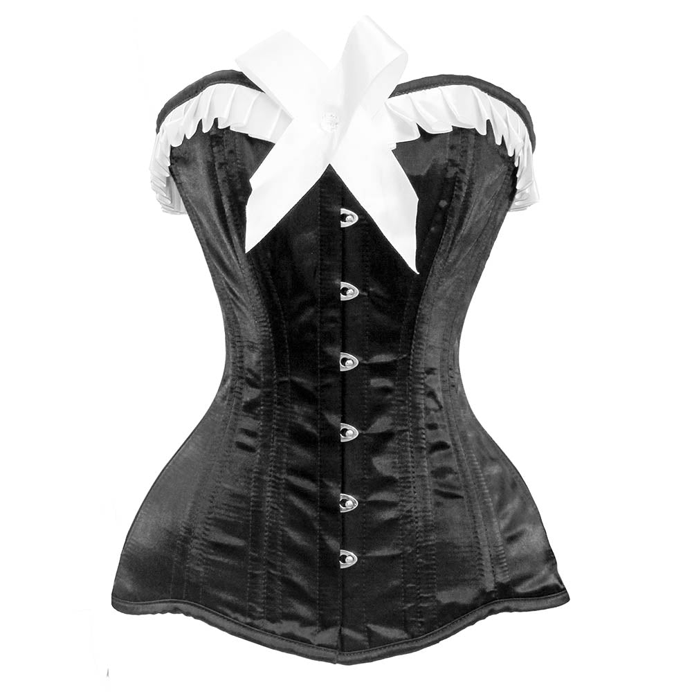 Black lace up corset - Ribbon corsets - Over the Bust