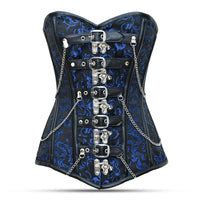 Blue Plus size steampunk Over Bust corset