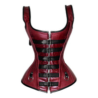 Red and black corset top - Over Bust Corset