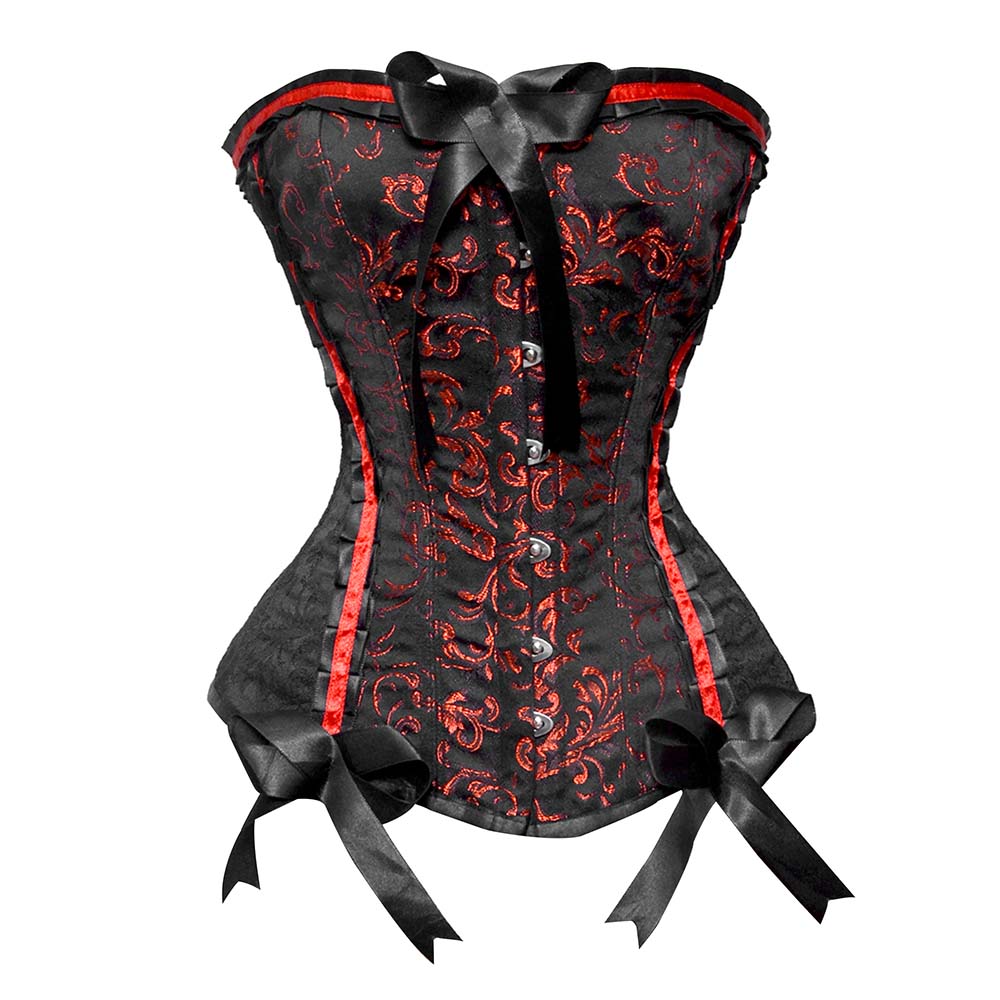 Red and Black corset top - OverBust Corset