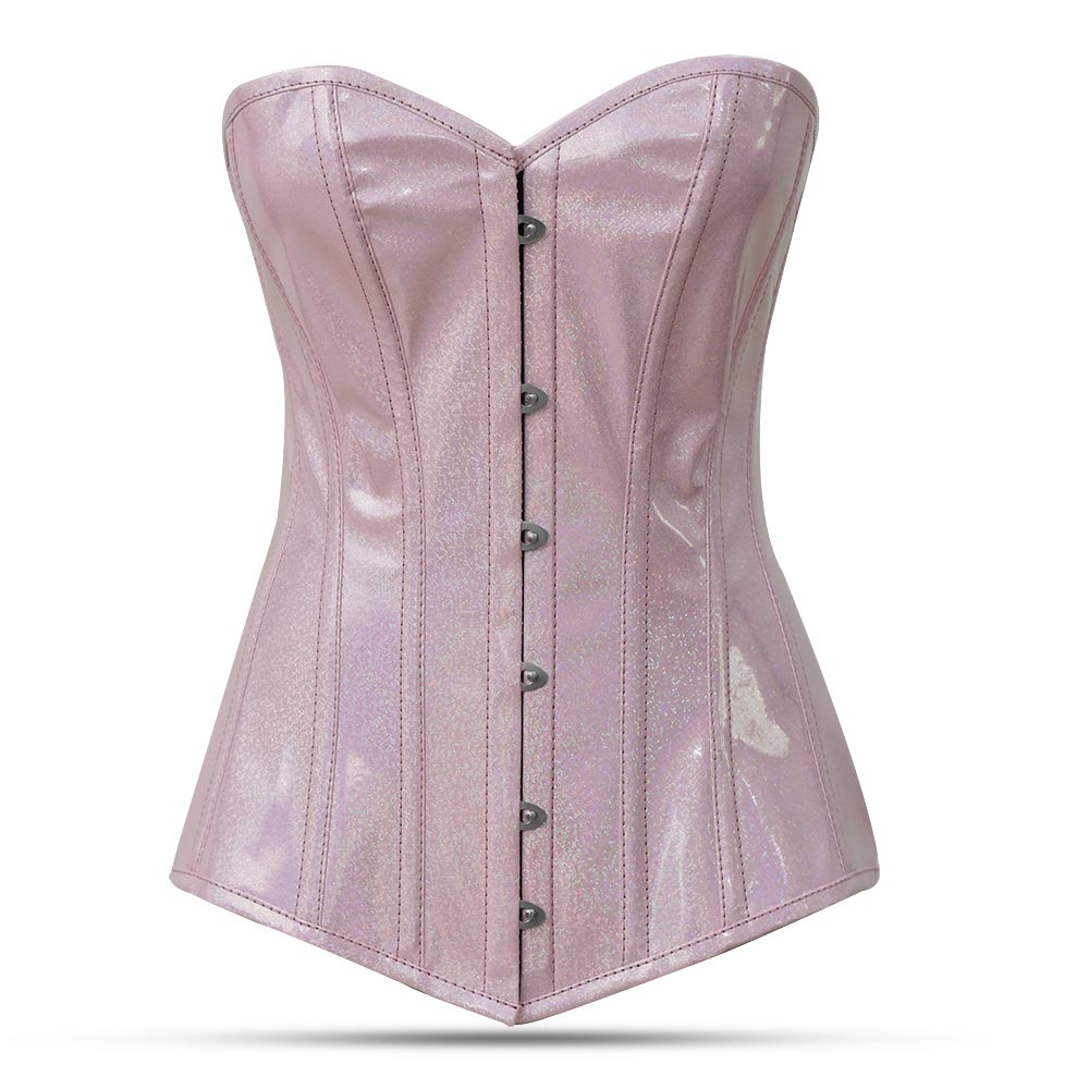 Pink leather corset top