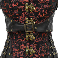 Red and black steampunk corset