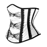 Black and White Satin Corset