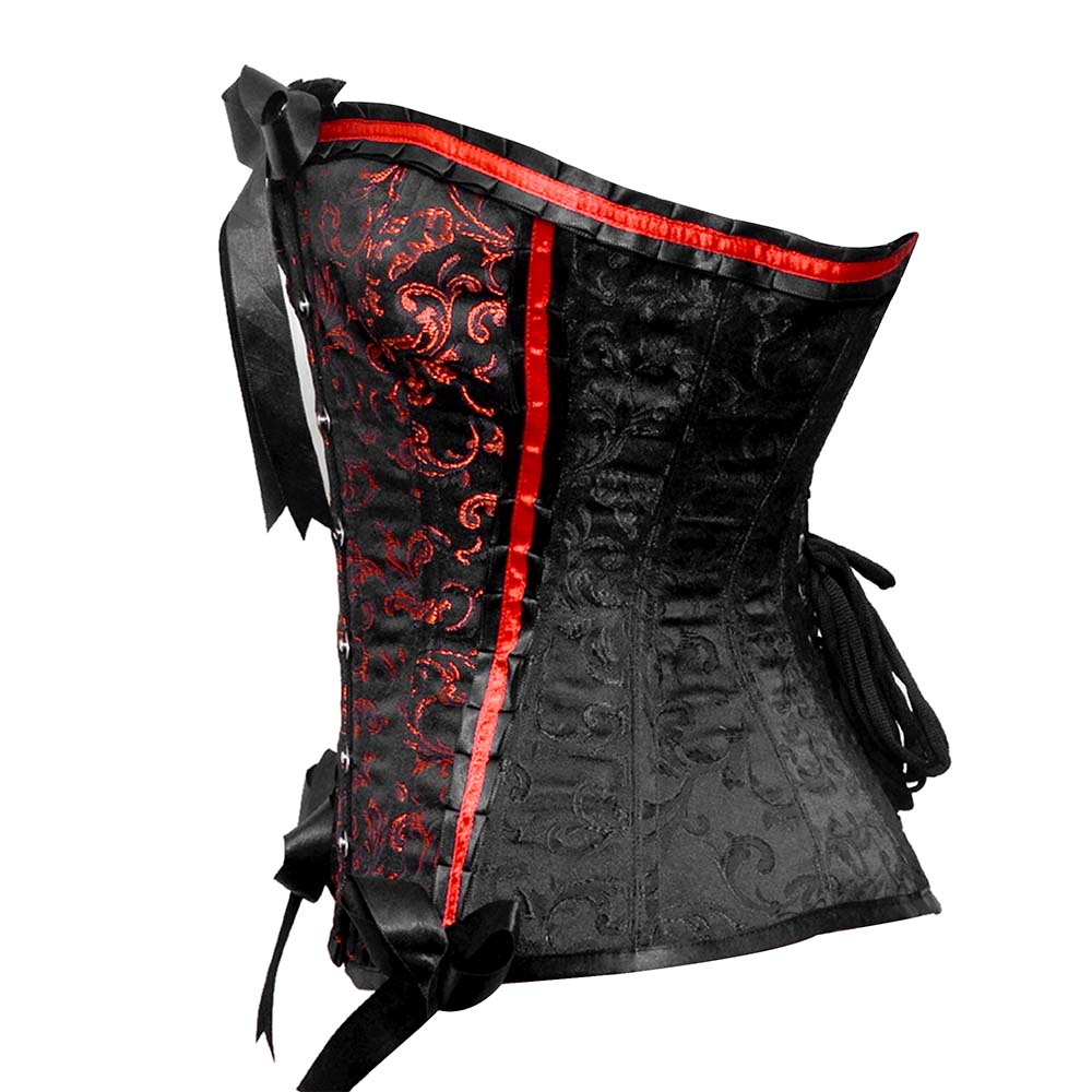 Red and Black corset top