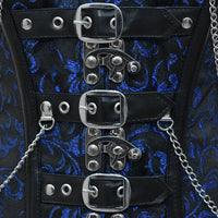Blue Plus size steampunk Over Bust corset