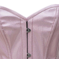 Pink leather corset top